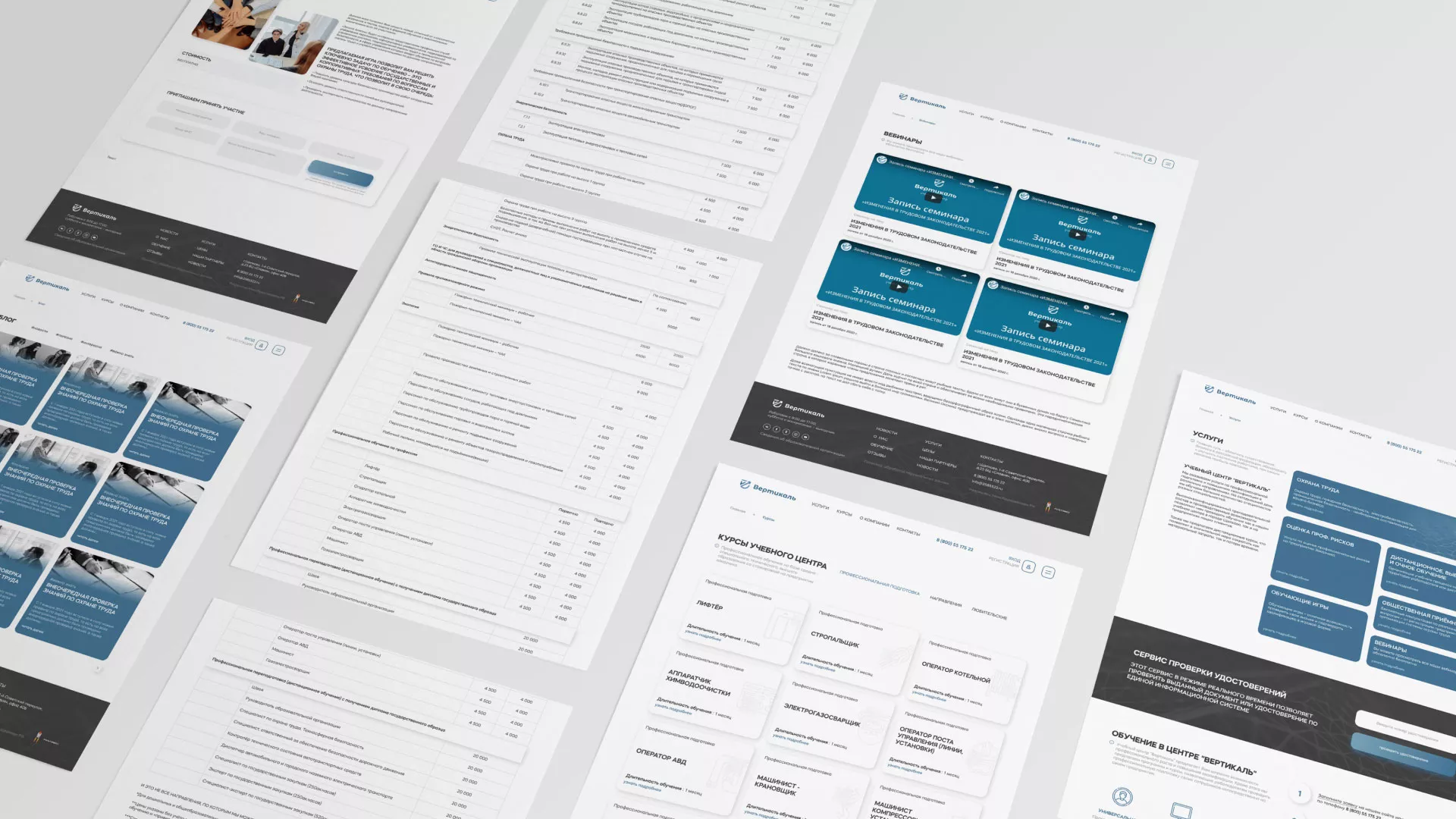 Создание сайта учебного центра «Вертикаль» в Магадане