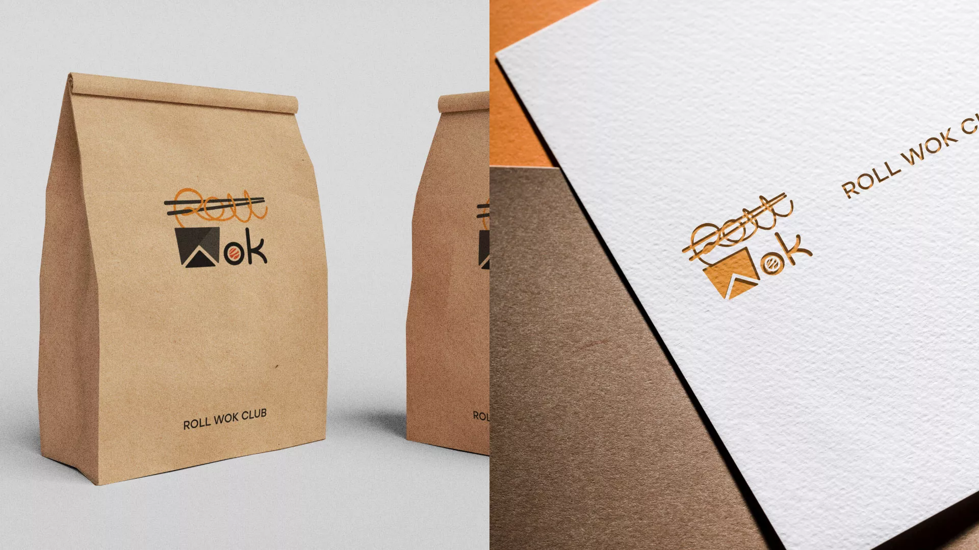 Разработка логотипа суши-бара «Roll Wok Club» в Магадане